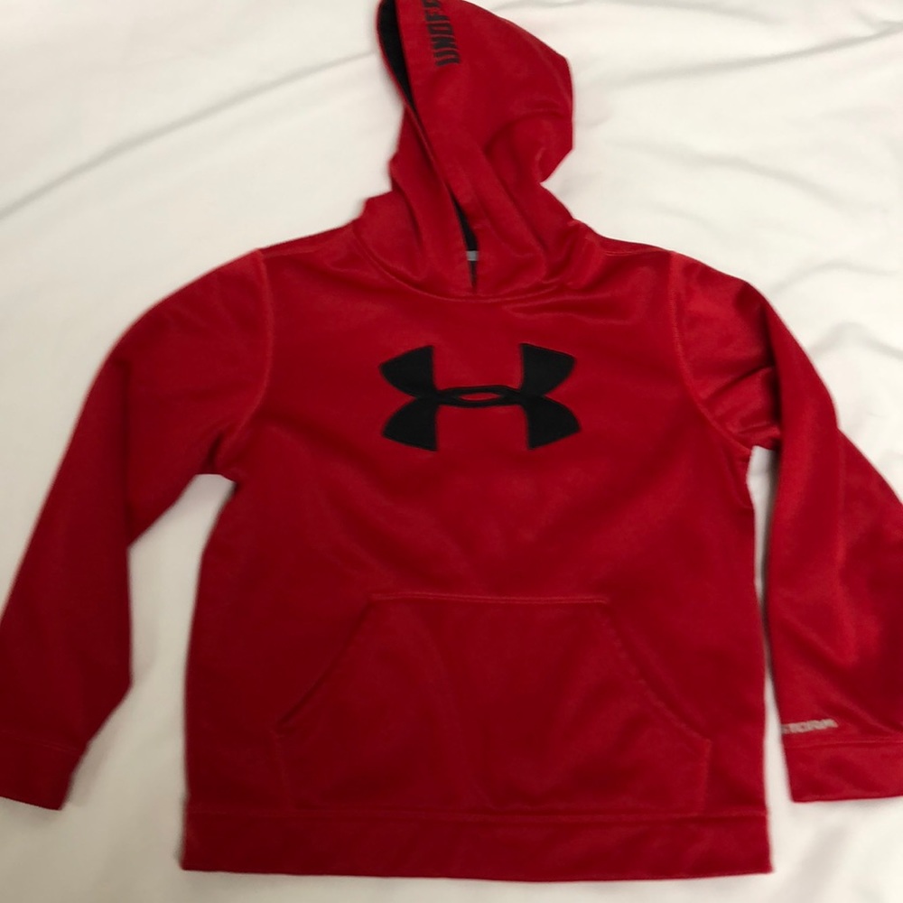 Under Armour red fleece linked hoodie Sz YXL